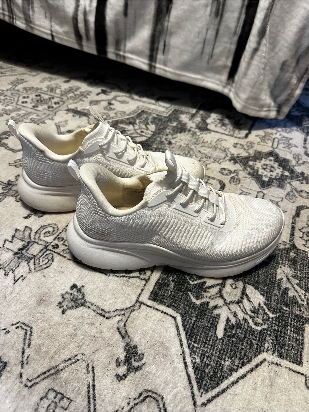 All-White Knit Sneakers